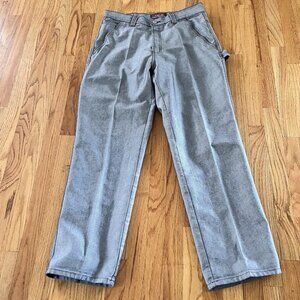 Webs Mens Jeans 34 x 30.5 Painter Hip Hop Skater 90s Y2K Silver Gray (tag 36x32)